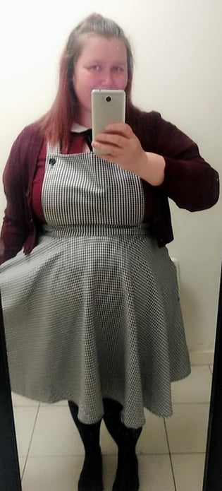  Hell Bunny Harvey Pinafore, Collectif Khloe Top and Mak Cardigan by Lisa Huddleston