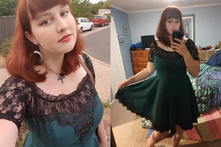  Hell Bunny Amara Dress in Green by Annalise Fredericks