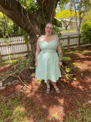  Banned Candy Stripe Strappy Sundress by Emilie Obscura