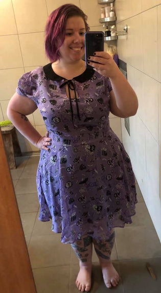  Hell Bunny Elspeth Mini Dress in Lavender