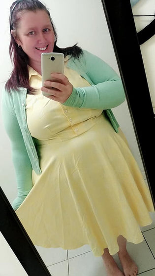 Hell Bunny Joy Dress and Paloma Cardigan in Mint by Lisa Huddleston