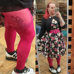  Pamela Mann 50 Denier Tights in Cerise by Kim Moyse