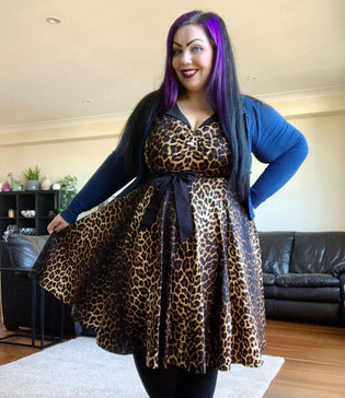  Hell Bunny Panthera 50's Dress and Paloma Cardigan in Navy by Michelle Dircks