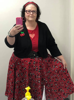  Hell Bunny Heart top in Red and Alison 50's Skirt (Pre-order) by Joanne Gooch