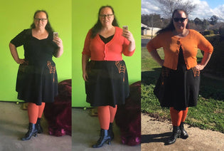  Hell Bunny Miss Muffet Skater Skirt with Orange by Megan Hodsdon