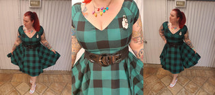 Hell Bunny Teen Spirit Mid Dress in Green by Kim Moyse