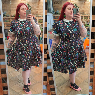  Collectif Peta Dress in Wonderland Print by Kim Moyse