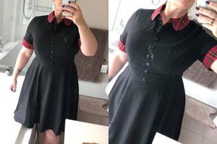  Hell Bunny Tiddlywinks Mid Dress in Black by Sharon Stone