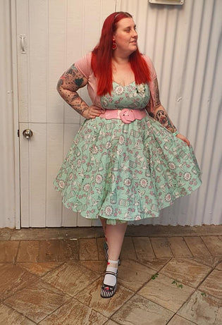  Hell Bunny Birdcage 50s Dress in Mint by Kim Moyse