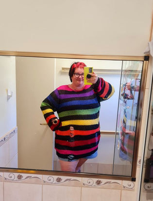  Killstar Over the Rainbow Punk Knit Sweater by Temena Balfour
