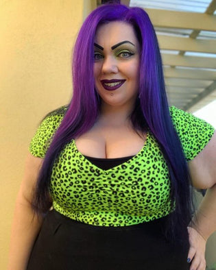  Sourpuss Suzie Top in Neon Yellow Leopard (Pre-order) by Michelle Dircks