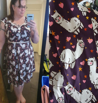  Lady Vintage Isabella Dress in Llamas (pre-order) by Yvonne O'Shea