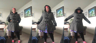  Hell Bunny Amelia Coat in Black and White by Eilish Hughes