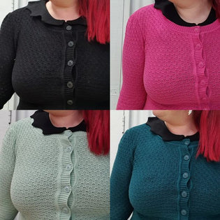  MAK Sweaters Chunky Vintage Knit Cardigan with 3/4 Sleeves by Kim Moyse