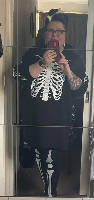  Hell Bunny Skeleton Hoodie Dress by Claire Grupetta