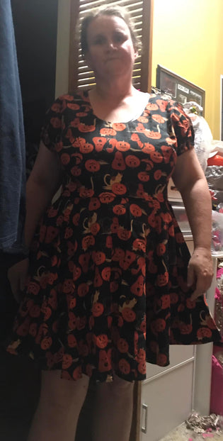  Collectif Zita Pumpkin and Cats Dress by Rachael Hoey