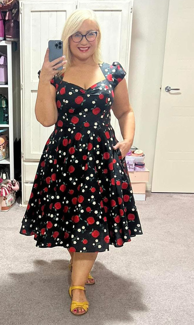hell bunny red polka dot dress HELL BUNNY IDAHO RED GOTH RETRO POLKA DOT TATTOO COUNTRY PUNK PINUP PROM DRESS