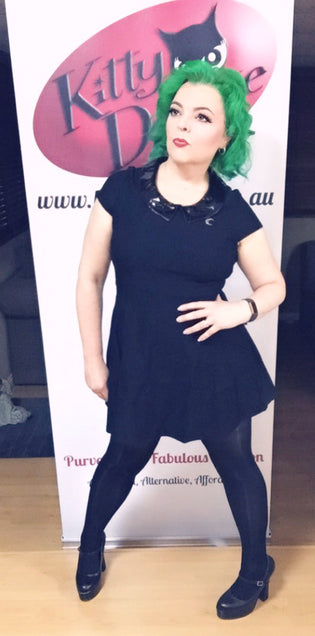  Killstar Darklands Doll Dress in Black - Kitty Deluxe Selfie