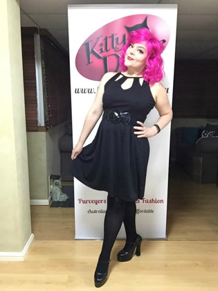  Sourpuss Little Black Diamond Dress - Kitty Deluxe Selfie