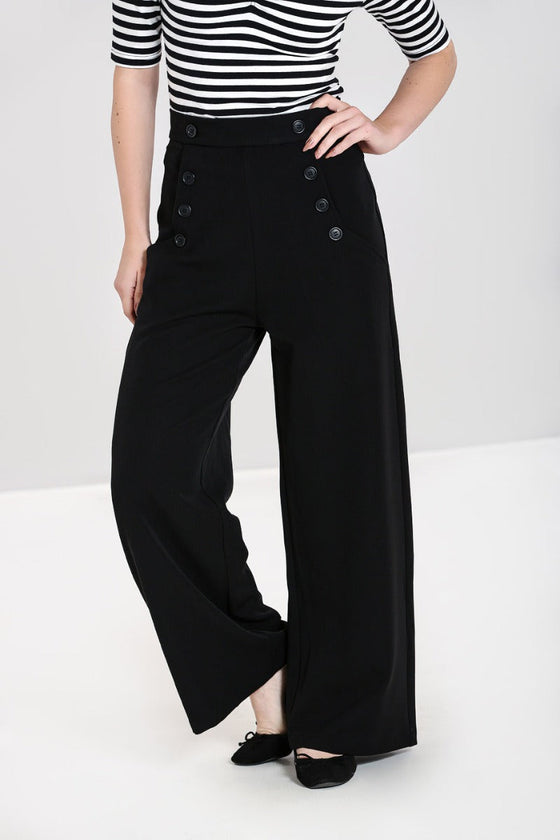 Hell Bunny Carlie Swing Trousers in Black
