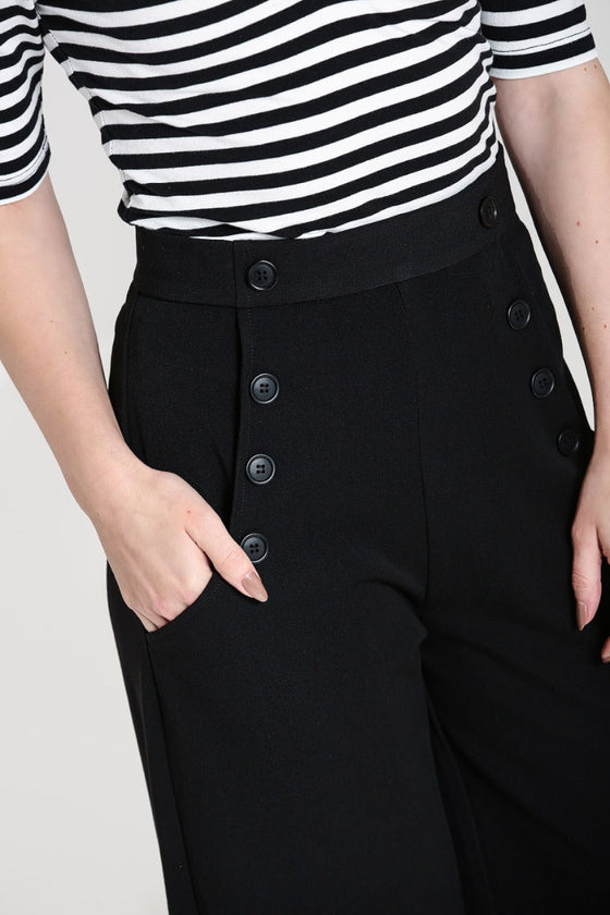 Hell Bunny Carlie Swing Trousers in Black