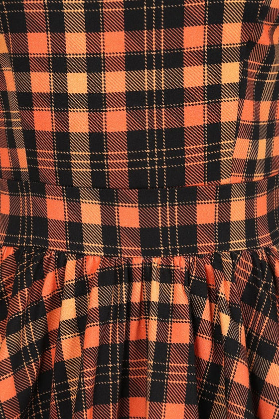 Lady Vintage Tea Dress in Halloween Tartan
