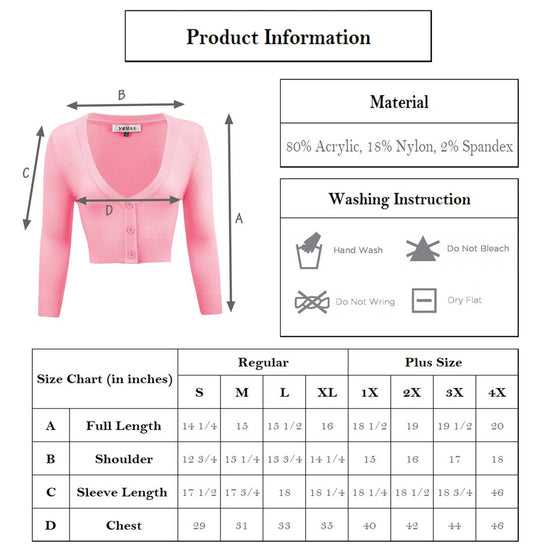 MAK Sweaters Cropped Cardigan with 3/4 Sleeves in Rose Pink