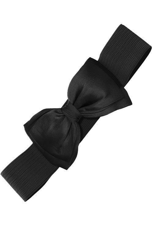 Banned Bella Bow Stretch Elastic Belt in Black