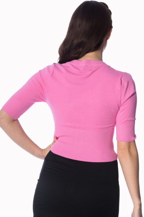 Banned Retro Sweet Dreamer Cardigan in Pink