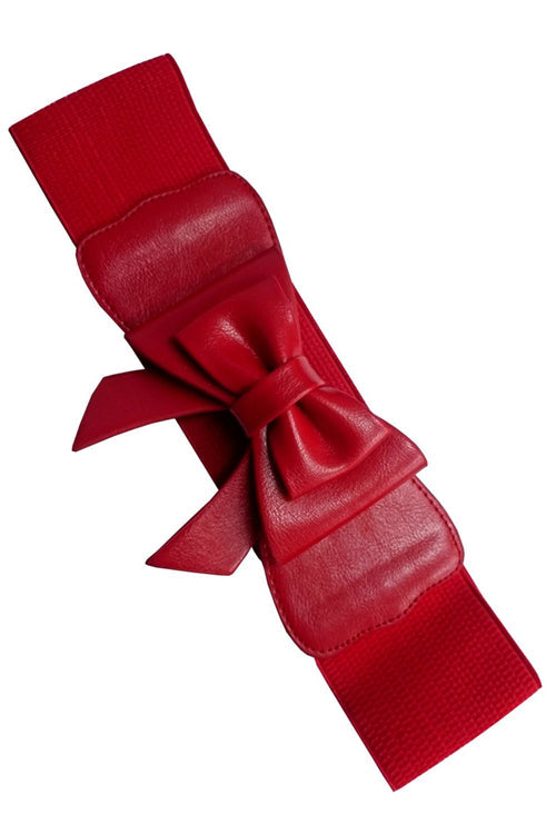 Banned Retro Play it Right Stretch Elastic Belt in Red