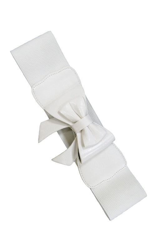 Banned Retro Play it Right Stretch Elastic Belt in White