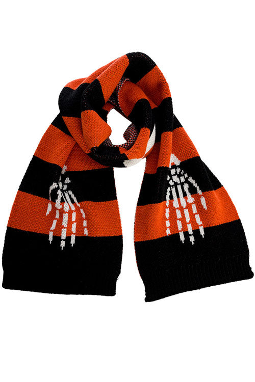 Banned Everyday is Halloween Large Knitted Scarf Skeleton Arms