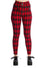 Banned Alternative Damien Stretch Skinny Trousers in Red Tartan