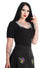 Banned Alternative Skeleton Heart Hands Top in Black