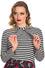 Banned Retro Spooks and Stripes Top with Neck Tie Detail