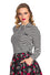 Banned Retro Spooks and Stripes Top with Neck Tie Detail