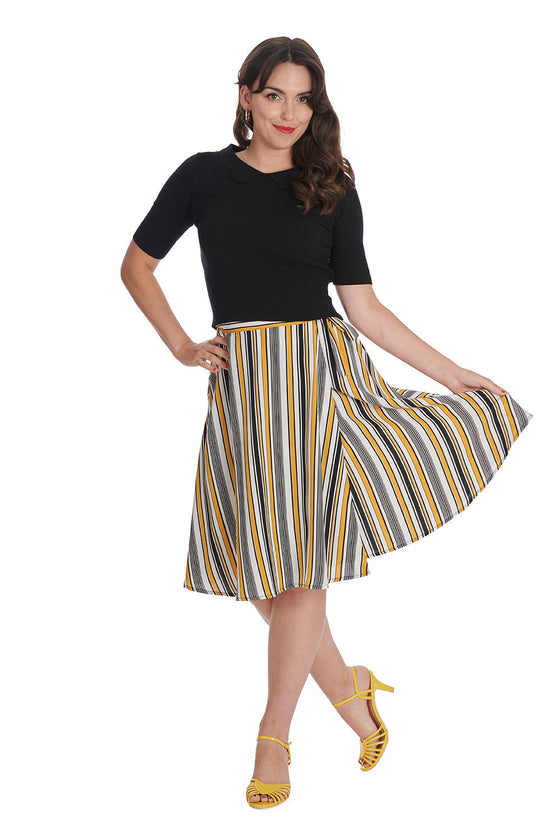 Banned Retro Sweet Sunny Collared Top Jumper in Black Knitted