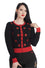 Banned Sail and Skull Embroidered Cardigan in Black and Red with Back Motif