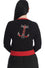 Banned Sail and Skull Embroidered Cardigan in Black and Red with Back Motif