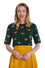 Banned Retro Scandi Fox Top Jumper in Green Knitted Christmas