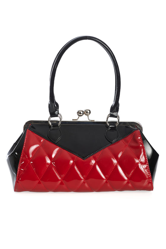 Banned Retro Lily Mae Handbag Purse with Black and Red Retro Styling