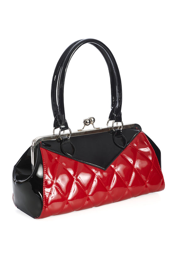 Banned Retro Lily Mae Handbag Purse with Black and Red Retro Styling