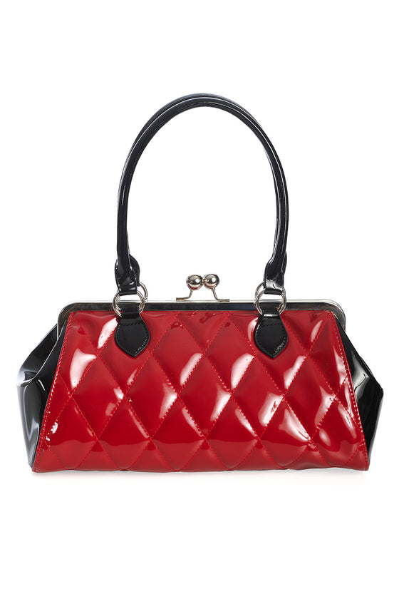 Banned Retro Lily Mae Handbag Purse with Black and Red Retro Styling