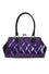 Banned Retro Lily Mae Handbag Purse with Black and Purple Retro Styling