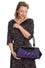 Banned Retro Lily Mae Handbag Purse with Black and Purple Retro Styling