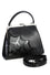 Banned Retro Twilight Time Handbag Purse in Black with Web Details