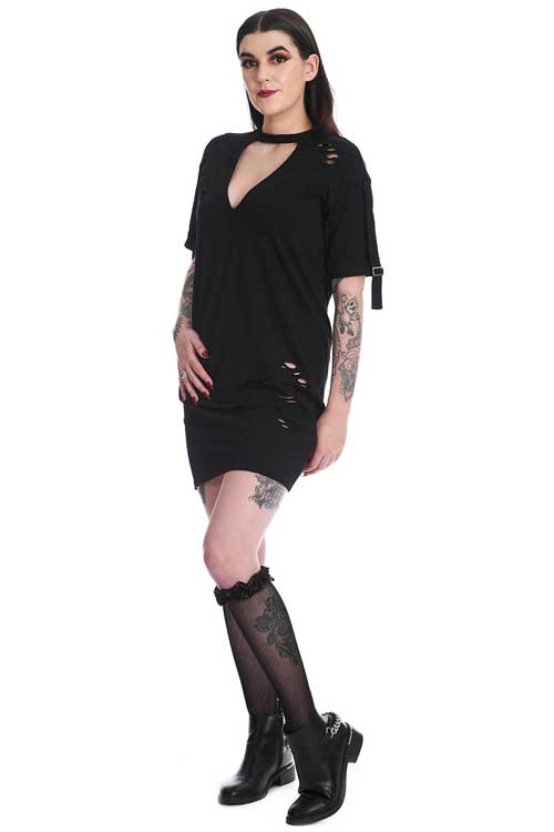 Banned Alternative Aggie Distressed Look Mini Dress