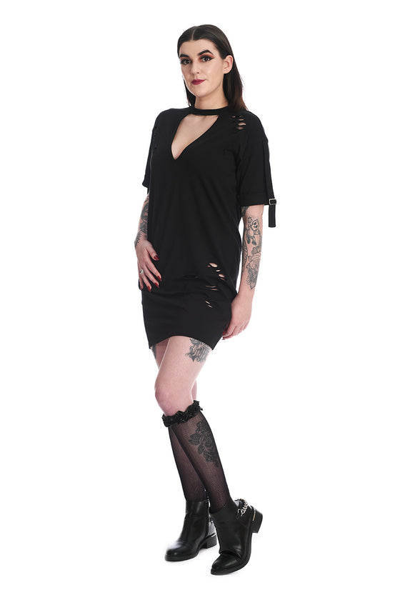 Banned Alternative Aggie Distressed Look Mini Dress