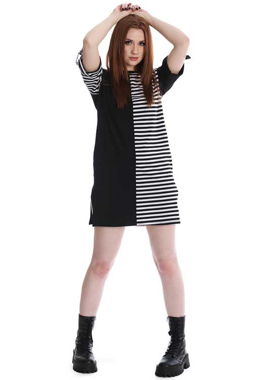 Banned Hocus Pocus Half Stripe Mini Dress