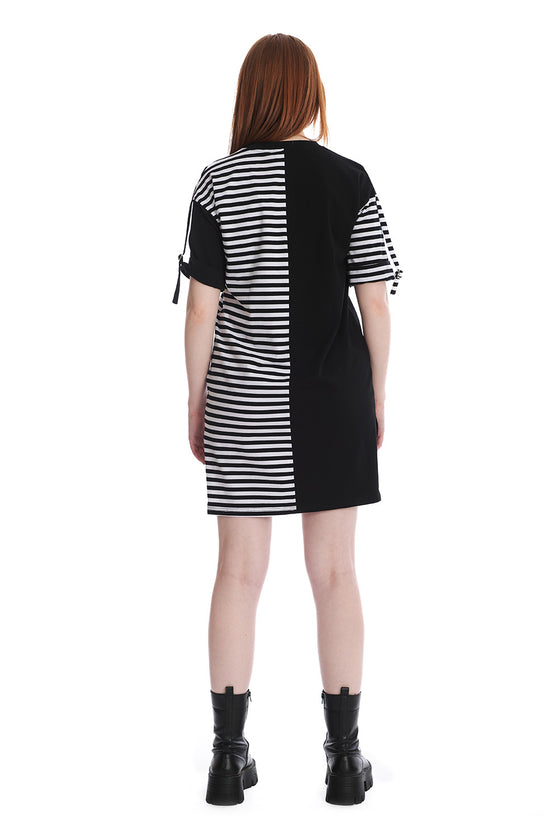 Banned Alternative Hocus Pocus Half Stripe Mini Dress